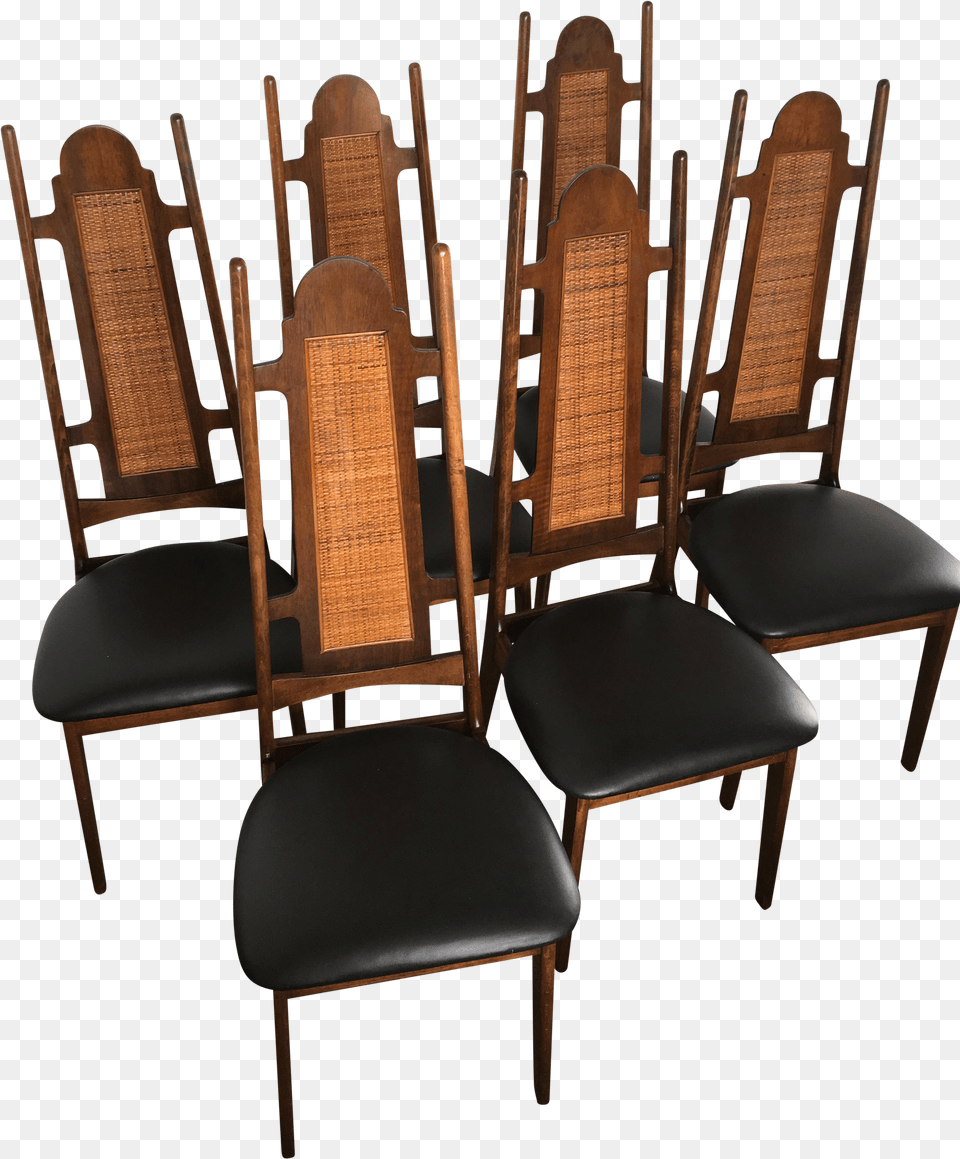 Mid Century High Back Dining Set Of Chair Free Png Download