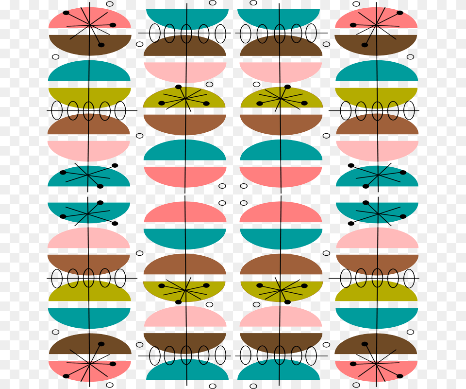 Mid Century Modern Atomic Inspired Wallpaper, Pattern, Home Decor, Dynamite, Weapon Free Png Download