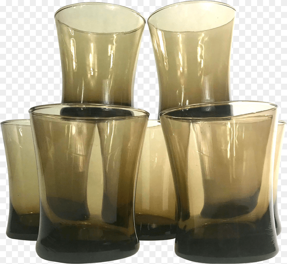 Mid Century Modern Smoke Whiskey Glasses Set Of Seven Serveware Png