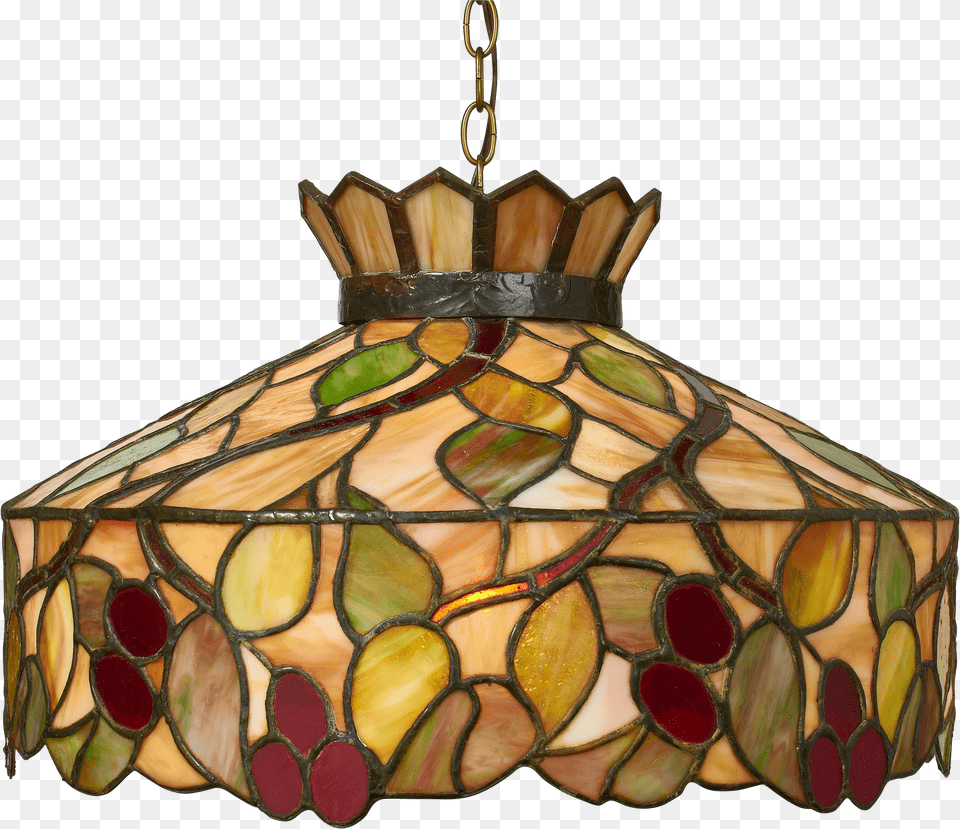 Mid Century Modern Tiffany Style Stained Glass Pendant Light Fixture Png Image