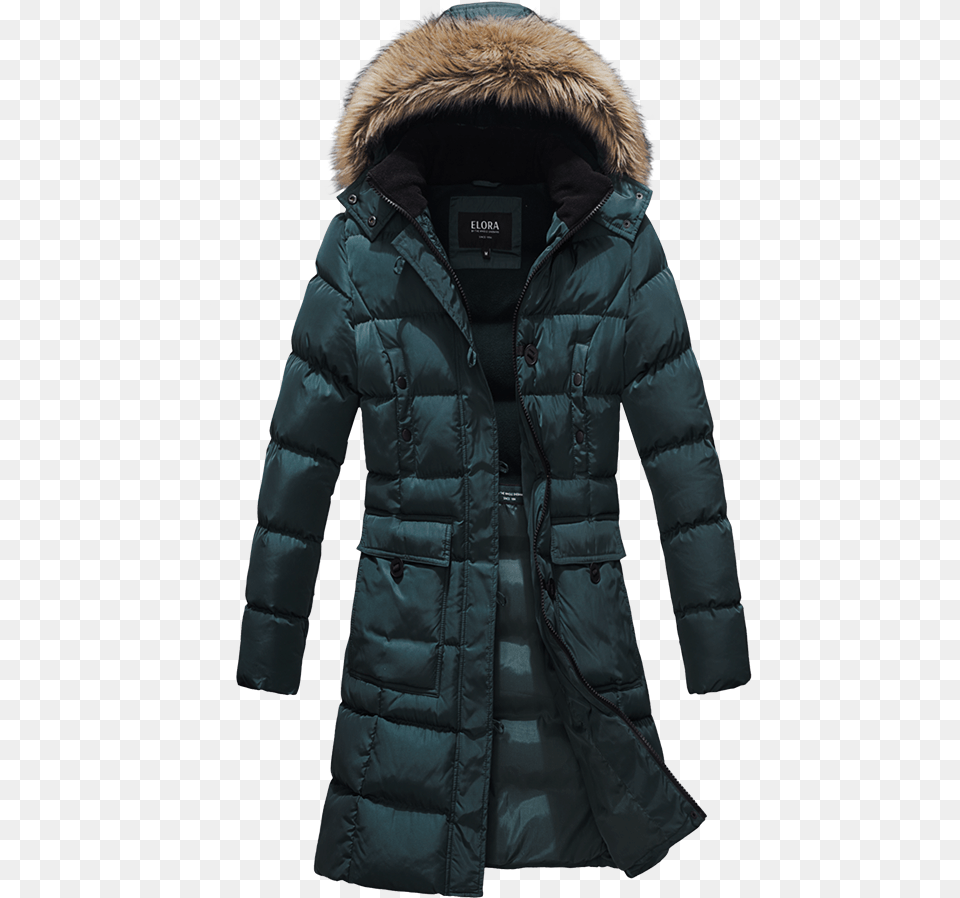 Mid Length Coat With Removable Hood Fur Clothing, Jacket, Overcoat Free Transparent Png