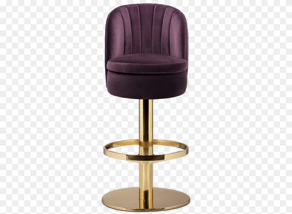 Midcentury Upholstered Counter Stool, Furniture, Chair Png Image