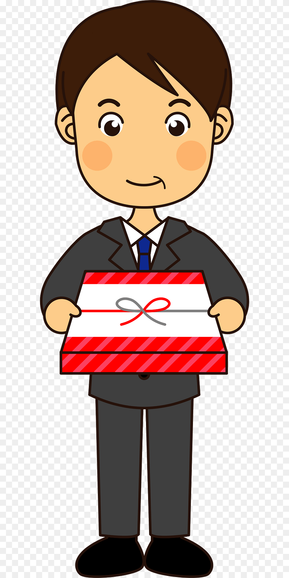 Middle Aged Man Is Holding A Gift Box Clipart, Baby, Person, Face, Head Png