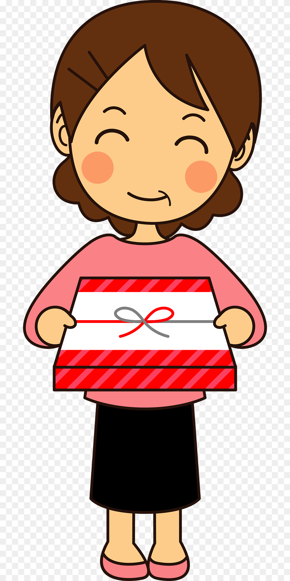 Middle Aged Woman Is Holding A Gift Box Clipart, Baby, Person, Face, Head Free Png Download