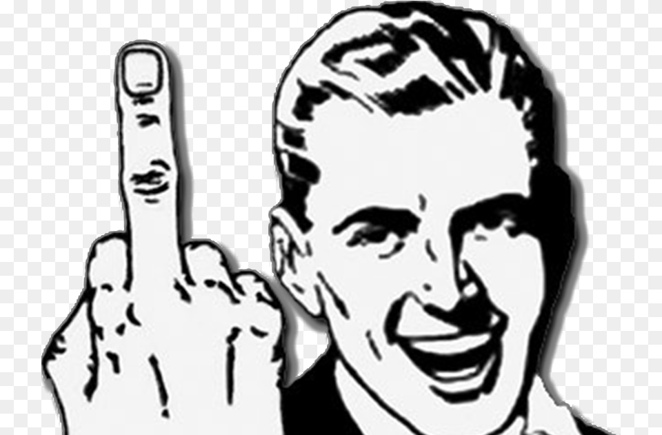 Middle Finger, Stencil, Adult, Male, Man Free Png