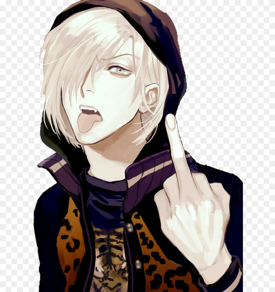 Middle Finger Anime Boy, Adult, Publication, Person, Female Free Png Download