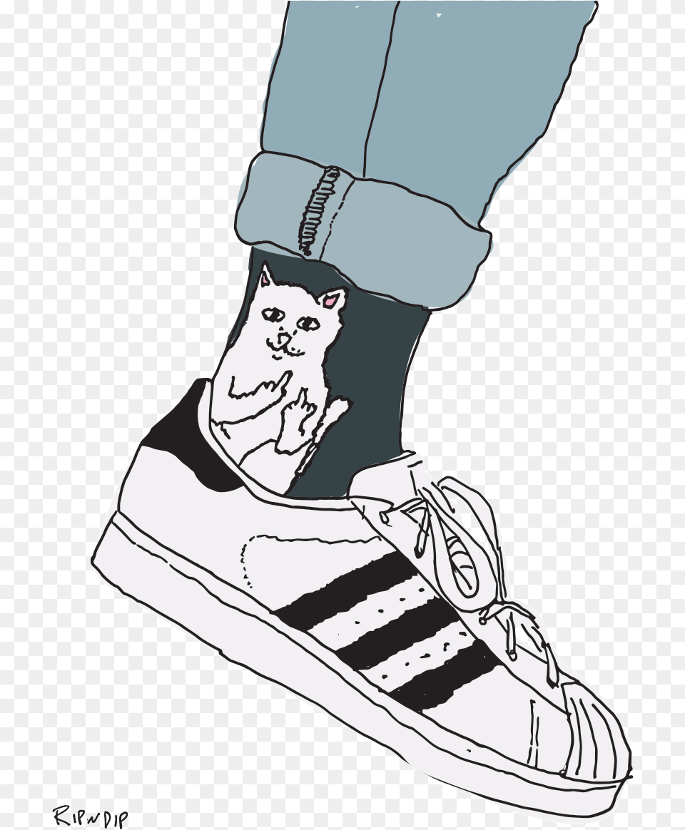 Middle Finger Cat Socks, Clothing, Footwear, Shoe, Sneaker Png