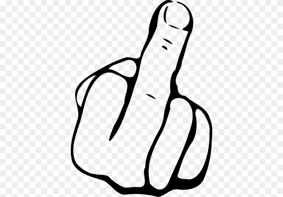 Middle Finger Clipart, Gray Free Png