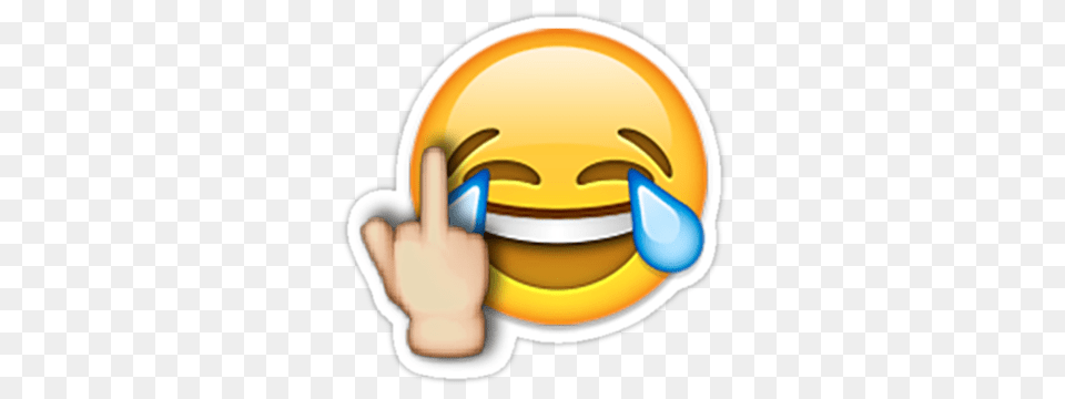 Middle Finger Laughing Emoji Sticker, Body Part, Hand, Person, Clothing Png