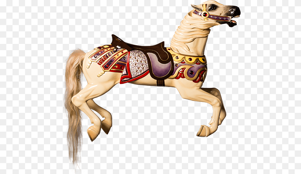 Middle Horse Image Working Animal, Amusement Park, Mammal Free Png Download