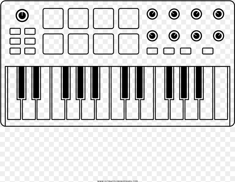 Midi Controller Coloring, Gray Png Image