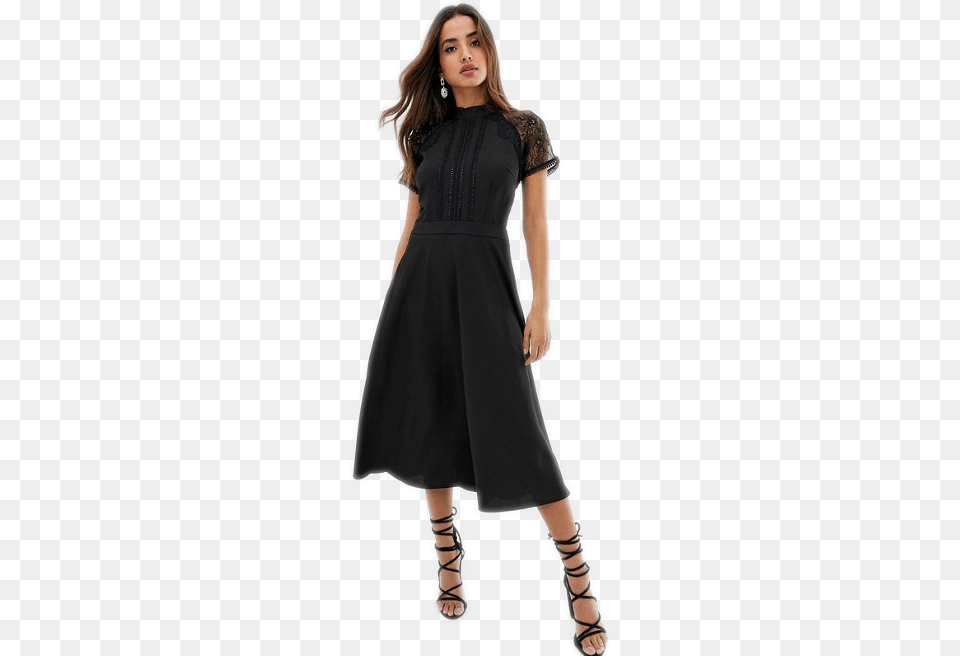Midi Dress Photo Girl In Dress, Footwear, Clothing, Shoe, Sandal Png Image