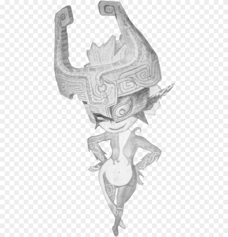 Midna Drawing Step By Twilight Princess Drawing, Art, Accessories, Person, Emblem Free Png Download