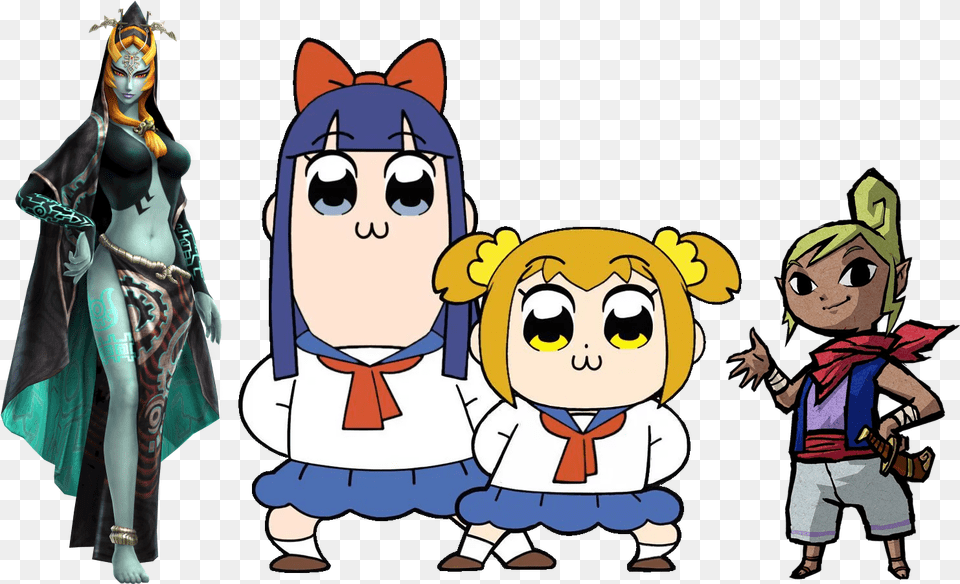 Midna Pipimi And Tetra Popuko Re Pop Team Epic Characters, Publication, Book, Comics, Adult Free Png Download