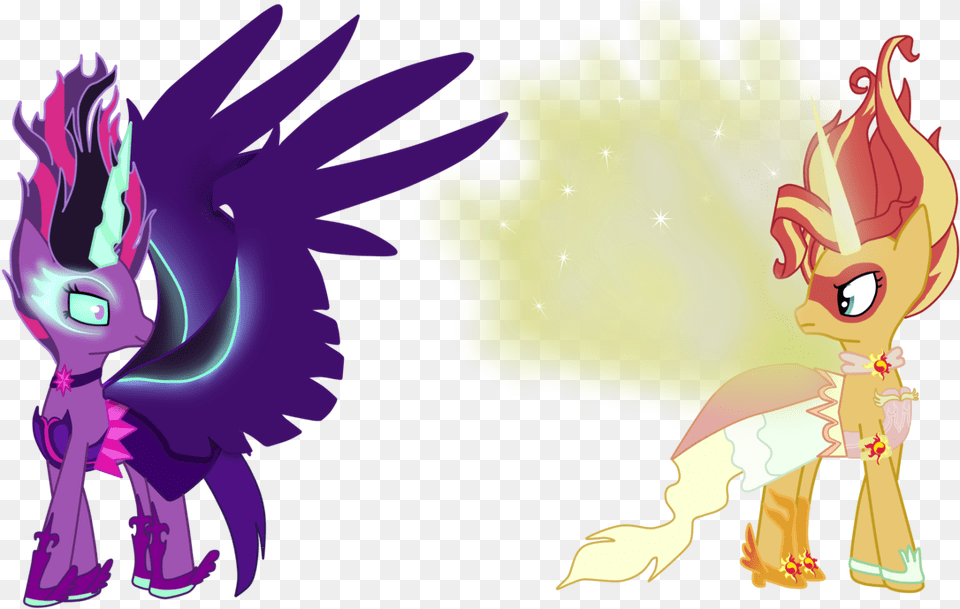 Midnight And Daydream Shimmer By Heavelon X Mlp Eg Midnight Sparkle, Art, Publication, Graphics, Comics Free Png
