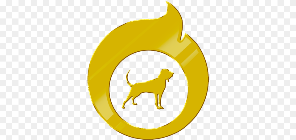 Midwest Witch Dog Catches Something, Logo, Gold, Symbol, Animal Free Png Download