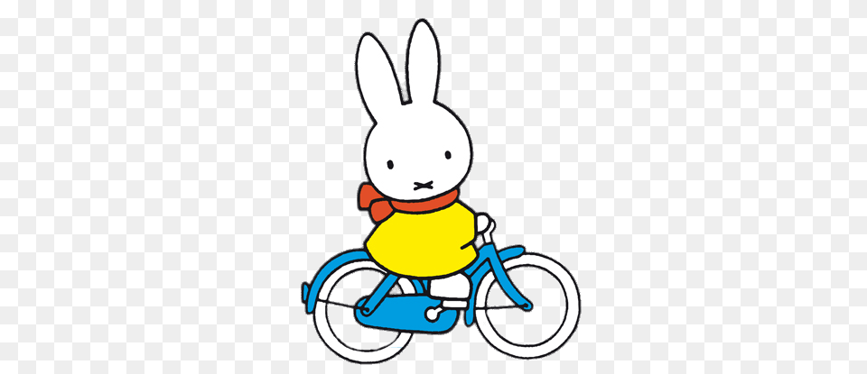 Miffy On Her Bicycle, Wheel, Machine, Vehicle, Transportation Png Image