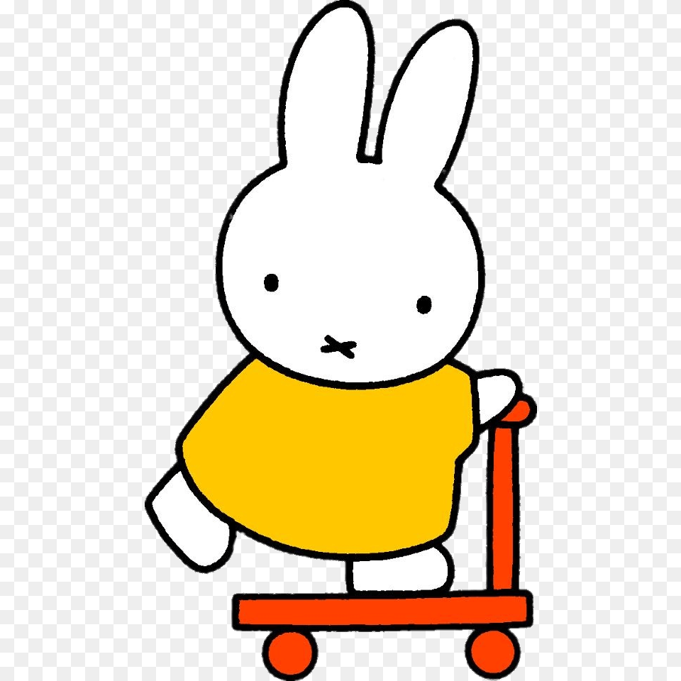 Miffy On Scooter, Animal, Mammal, Rabbit, Baby Png Image