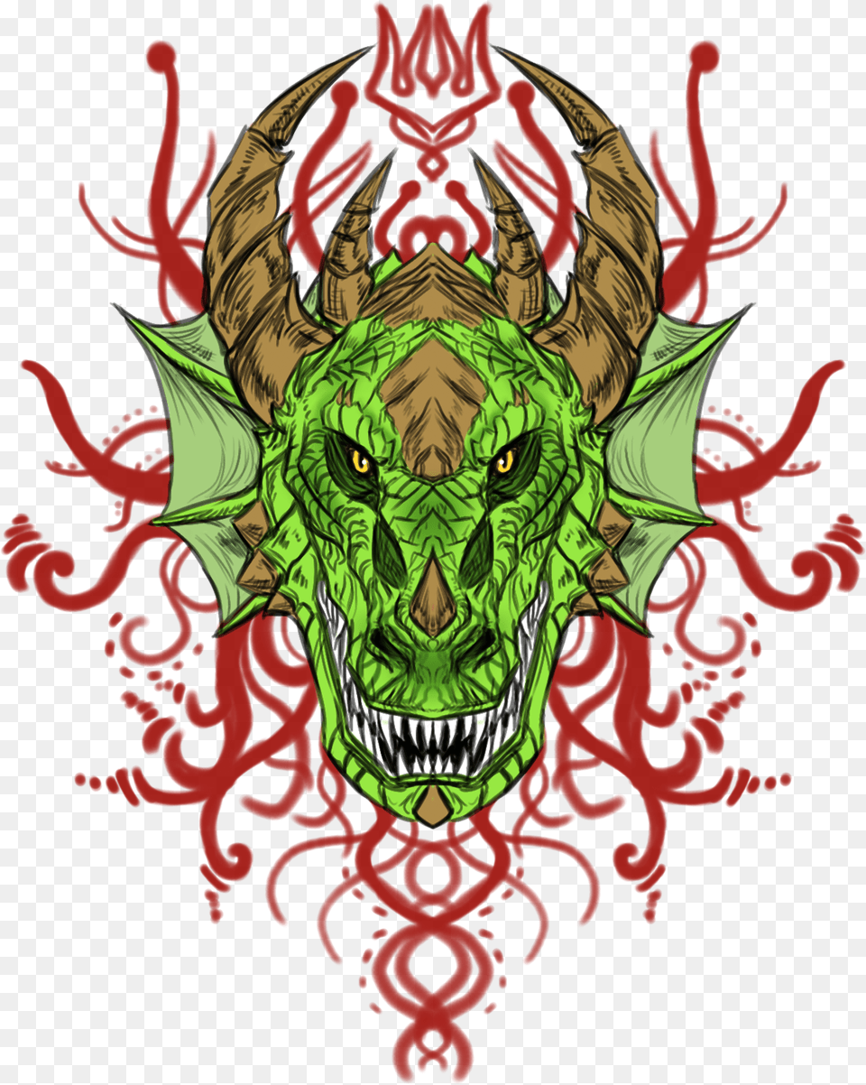 Mighty Green Dragon Head U2014 Weasyl Illustration, Person, Art, Graphics, Face Free Png Download