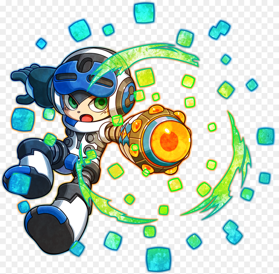 Mighty Gunvolt Mega Man, Art, Face, Head, Person Free Png Download