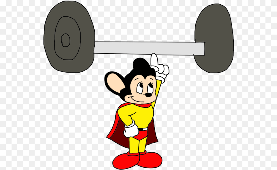 Mighty Mouse Doing Weightlifting At Olympics By Mighty Mouse Lifting Weights, Baby, Person Free Png