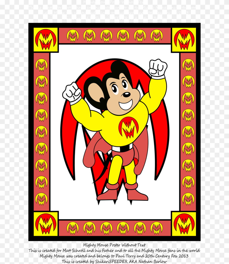 Mighty Mouse Poster No Text By Shikarispeeder D5sqky6 Comics, Baby, Person, Face, Head Png Image