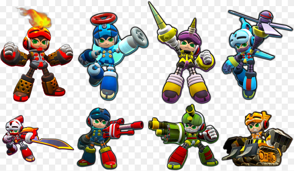 Mighty No 9 Logo Mega Man 11 All Power Ups, Toy, Baby, Face, Head Png