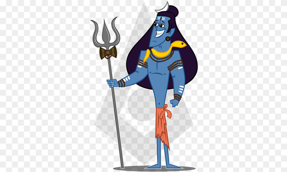 Mightz Shiva Shiva Cartoon, Person, Weapon, Trident, Face Png Image