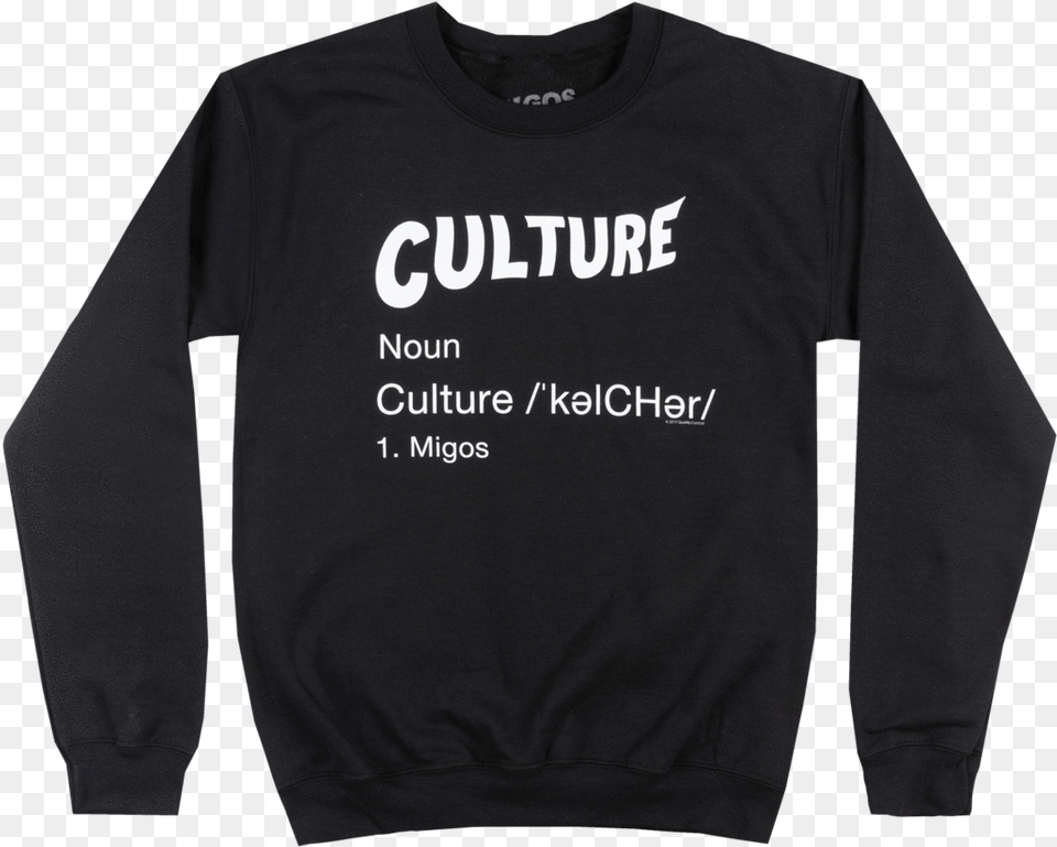 Migos Culture Crewneck Sweatshirt Trap Music Pullover Long Sleeved T Shirt, Clothing, Knitwear, Long Sleeve, Sleeve Png