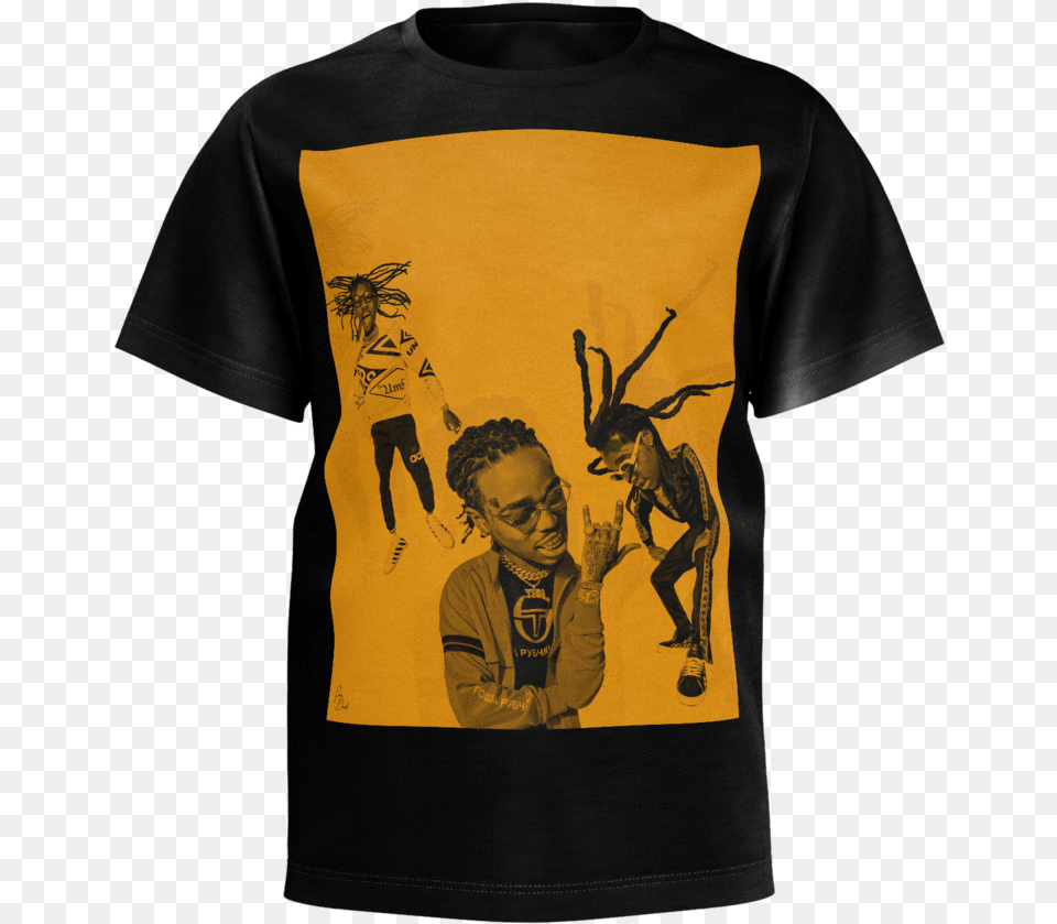 Migos Tee Active Shirt, T-shirt, Clothing, Adult, Person Free Png Download