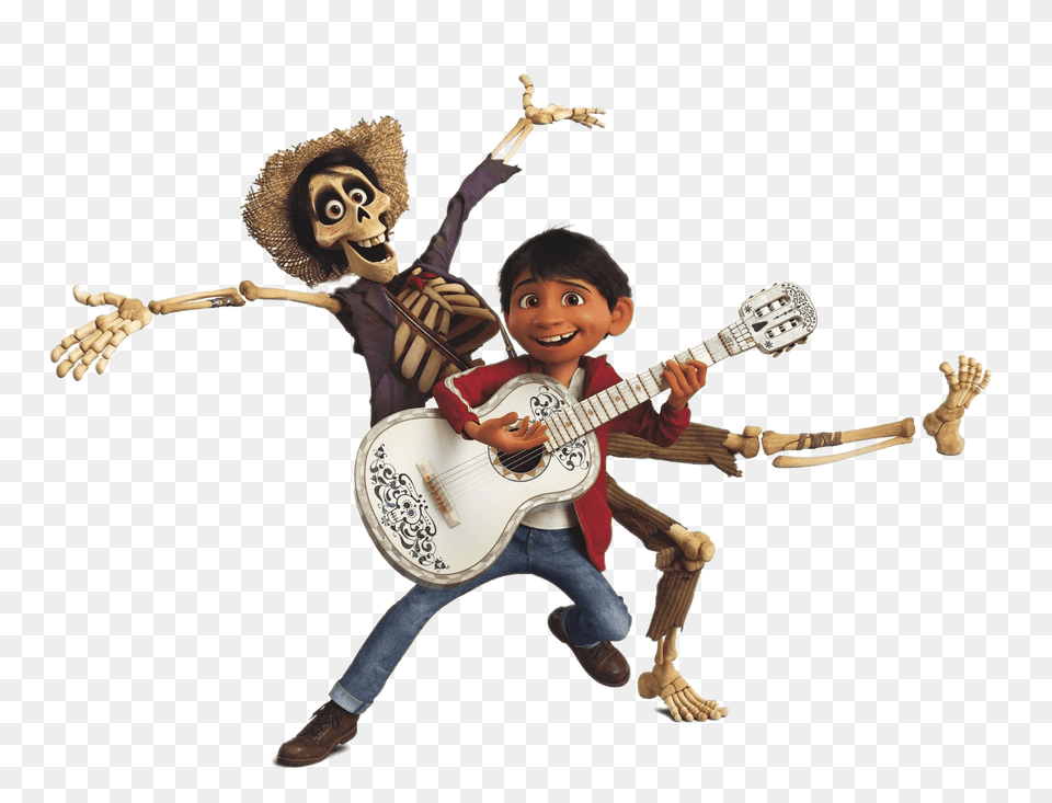 Miguel And Hector Playing Music, Musical Instrument, Guitar, Boy, Male Free Png Download