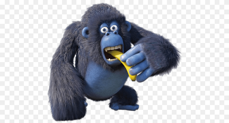 Miguel The Gorilla Eating Banana, Animal, Ape, Mammal, Wildlife Free Transparent Png