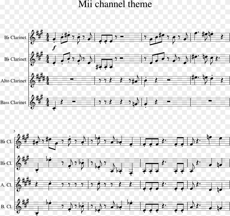 Mii Channel Theme Clarinet, Gray Free Transparent Png