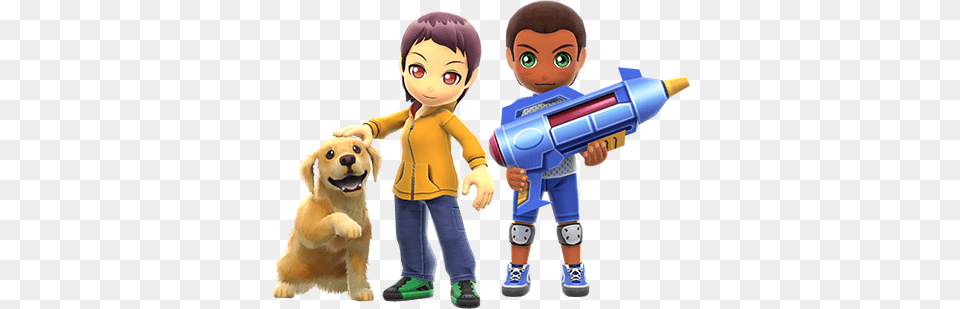Mii Paintball And Mii Pet Pet, Person, Animal, Canine, Dog Free Transparent Png