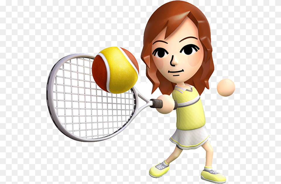 Mii Playing Tennis Wii Sports Club Tennis, Ball, Tennis Ball, Sport, Racket Png