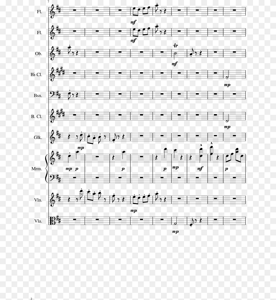 Miitomo Music Sheet Music 2 Of 8 Pages Vrld Full Av Liv Piano Noter, Gray Free Png