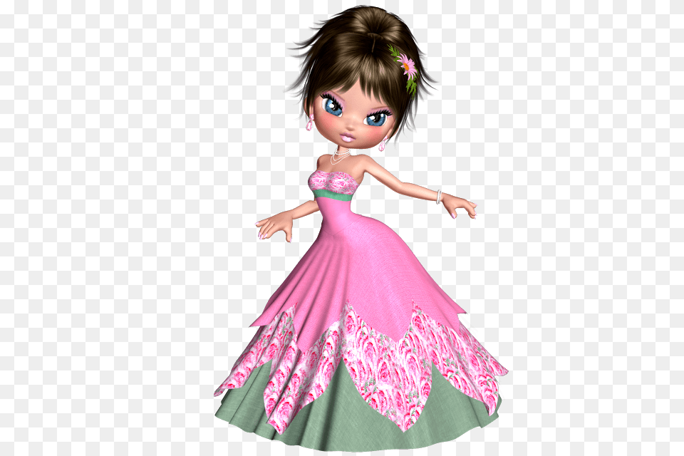 Mijn Psp Tubes Januari Drienie In Dolls, Clothing, Formal Wear, Dress, Doll Free Png