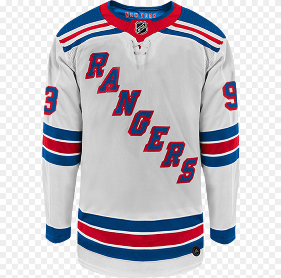 Mika Zibanejad New York Rangers Adidas Authentic Away New York Rangers Away Jersey, Clothing, Shirt, Adult, Male Free Png