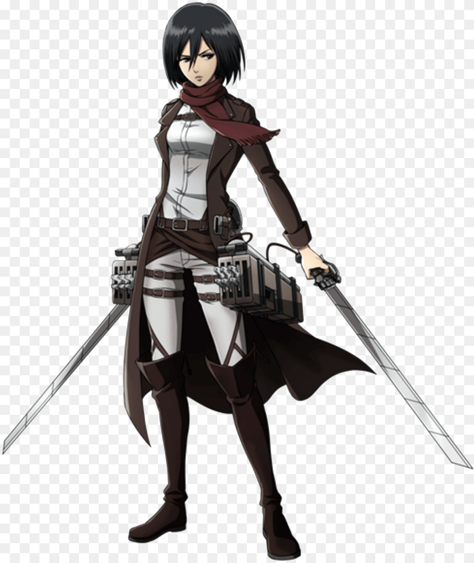 Mikasa Ackerman From Attack On Titan Anime Design Scarf, Book, Comics, Publication, Adult Free Png