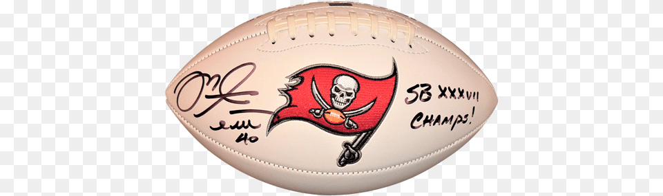 Mike Alstott Autographed Tampa Bay Buccaneers Logo Football W Sb Xxxvii Champs Buccaneers Tampa Bay, Ball, Rugby, Rugby Ball, Sport Png