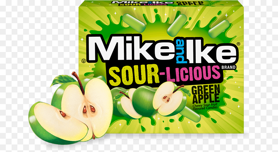 Mike And Ike Sour Licious Green Apple, Food, Fruit, Plant, Produce Free Png