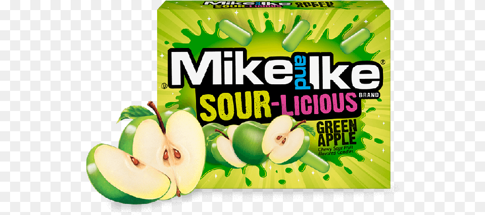 Mike And Ike Sour Licious Green Apple Mike And Ike Apple, Food, Fruit, Produce, Plant Free Transparent Png