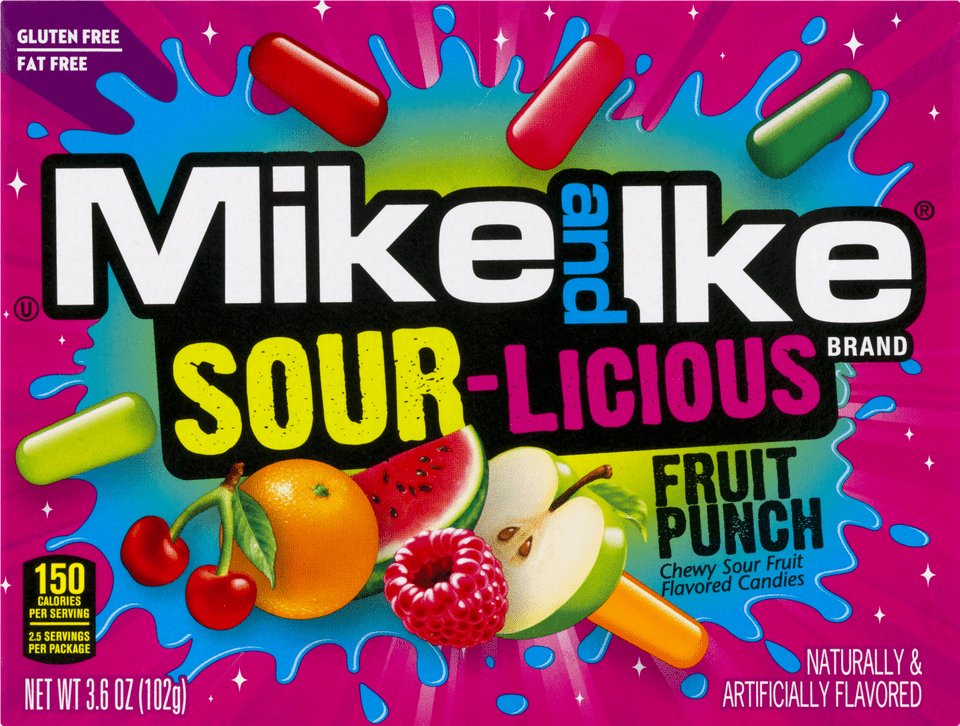 Mike And Ike Sourlicious Fruit Punch Free Png Download
