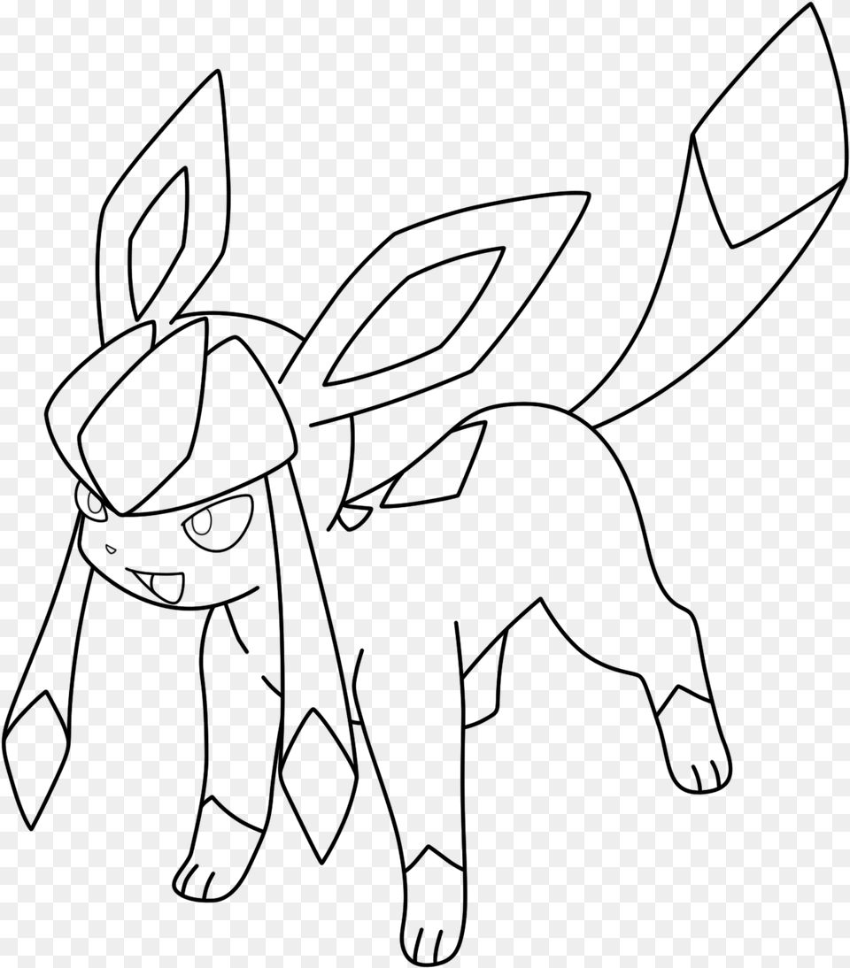 Mike Evans Lineart Glaceon Pokemon Eevee Evolutions Coloring Pages, Gray Free Png Download