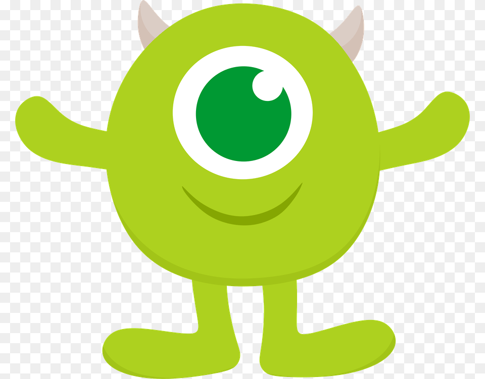 Mike Monster Inc Cartoon, Green, Plush, Toy, Baby Png Image