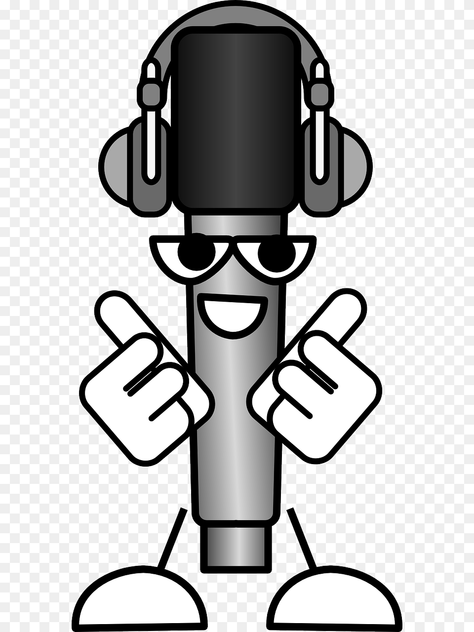 Mike The Mic With Headphones Clipart I2clipart Royalty Funny Cartoon Microphone, Electrical Device, Gas Pump, Machine, Pump Png Image