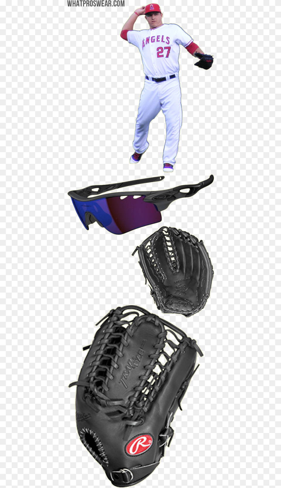 Mike Trout Glove Model Mike Trout Sunglasses Rawlings Mike Trout With Baseball Sunglasses, Person, People, Clothing, Baseball Glove Png Image