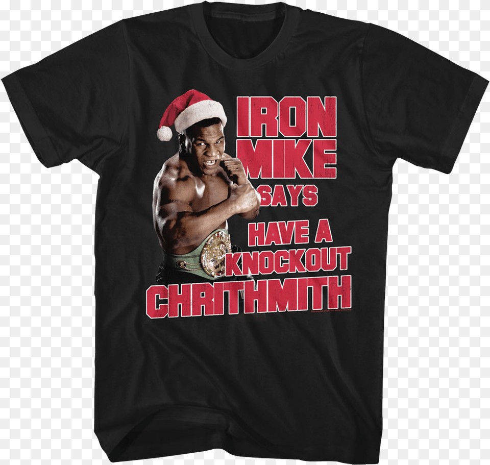 Mike Tyson Chrithmith Black Adult T Shirt Tee Mike Tyson Autographed 16x20 Photograph, T-shirt, Clothing, Person, Man Png