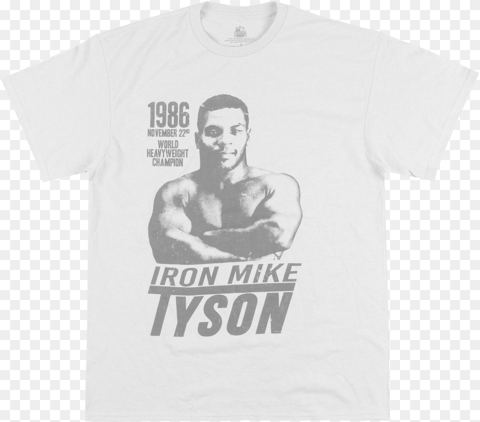 Mike Tyson Men39s 1986 World Heavy Weight Champion Heather, Clothing, T-shirt, Adult, Male Free Png Download