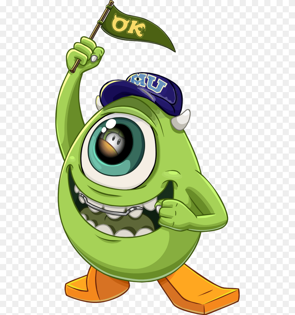 Mike Wazowski Club Penguin, Green Free Png